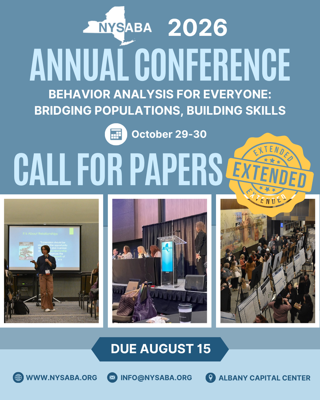 NYSABA 2026 Call for Papers Annual Conference extended deadline